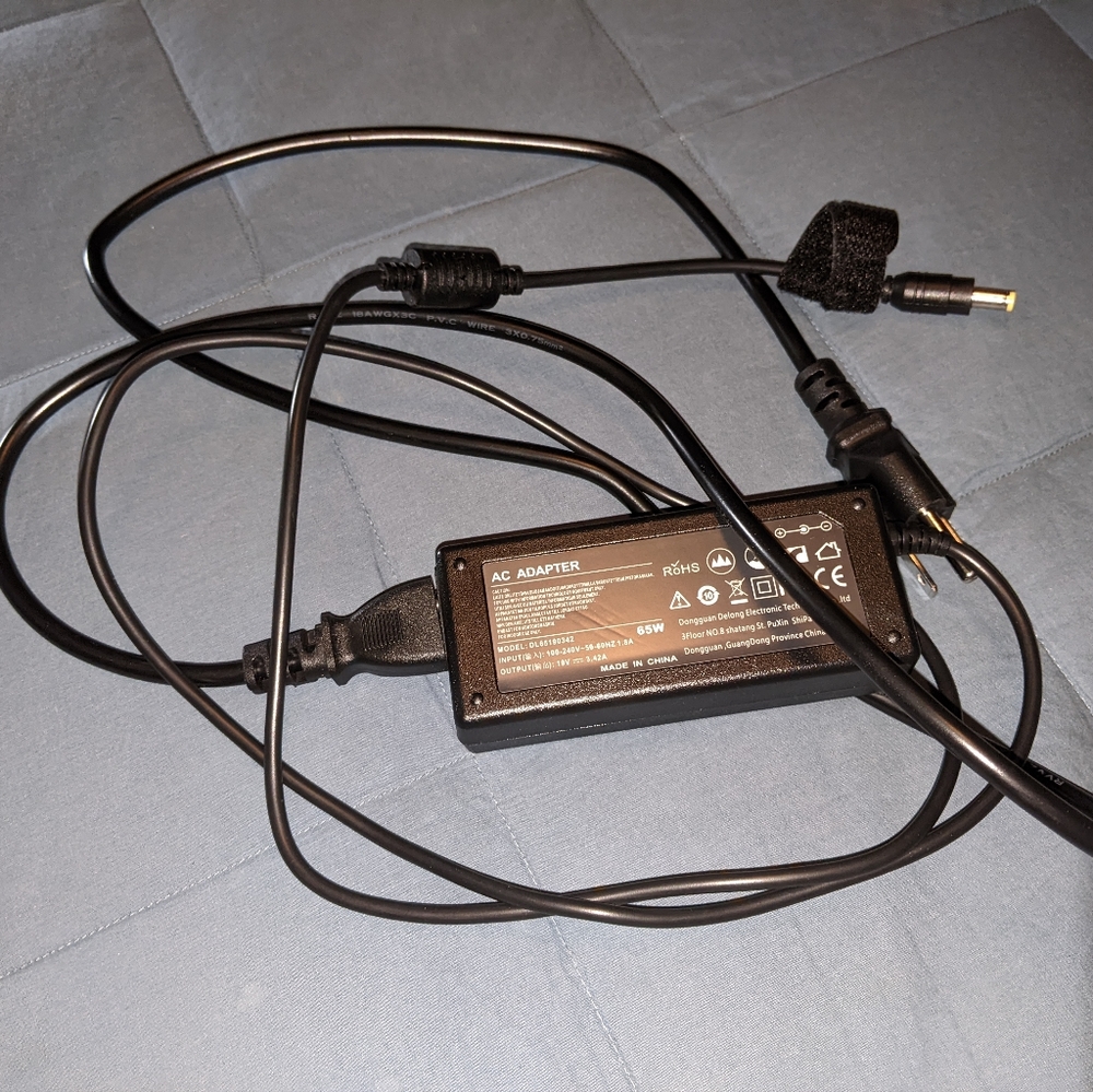 65 w ac adapter laptop charging cord